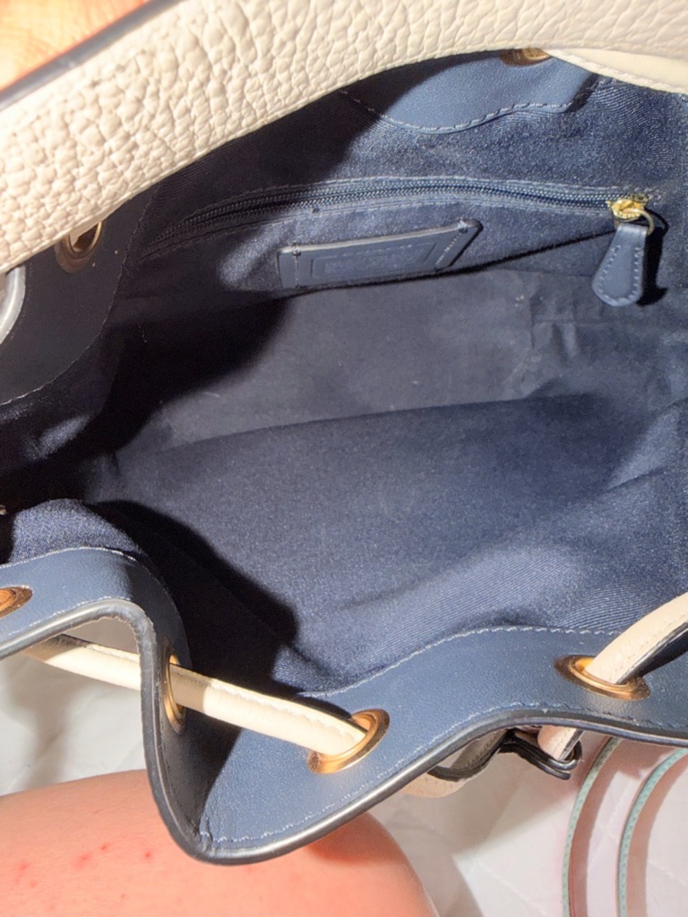 Coach Dempsey Bucket & Drawstring Blue Leather - Picture 12 of 13